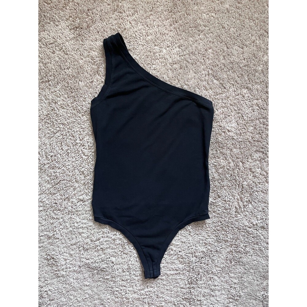 COTTON CITIZEN Brisbane One Shoulder Bodysuit in Black Size XS